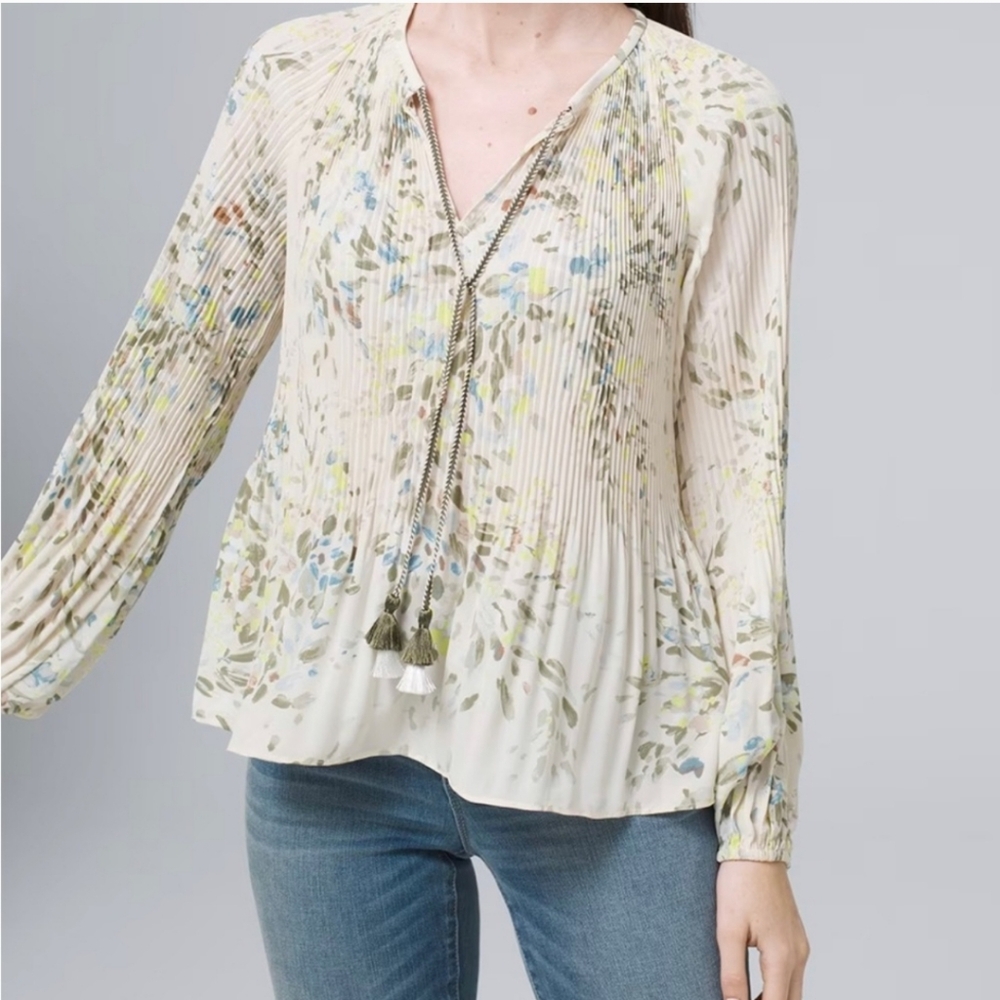 NWT WHBM Pleated Floral Tunic size S